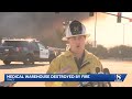 Fire at Tracy Medline facility continues to burn, hazardous materials complicate efforts