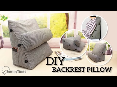 DIY Triangle <strong>Backrest</strong> Pillow | How to make a Reading Bedrest With Neck Roll Pillow [sewingtimes]