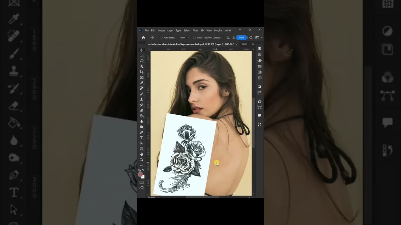 Add Tattoo in Just One Minute With Photoshop - Tutorial
