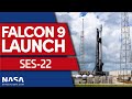 LIVE: SpaceX Falcon 9 Launches SES-22 Mission