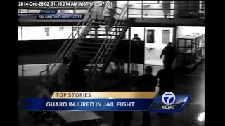 VIDEO: Guard injured in jail fight