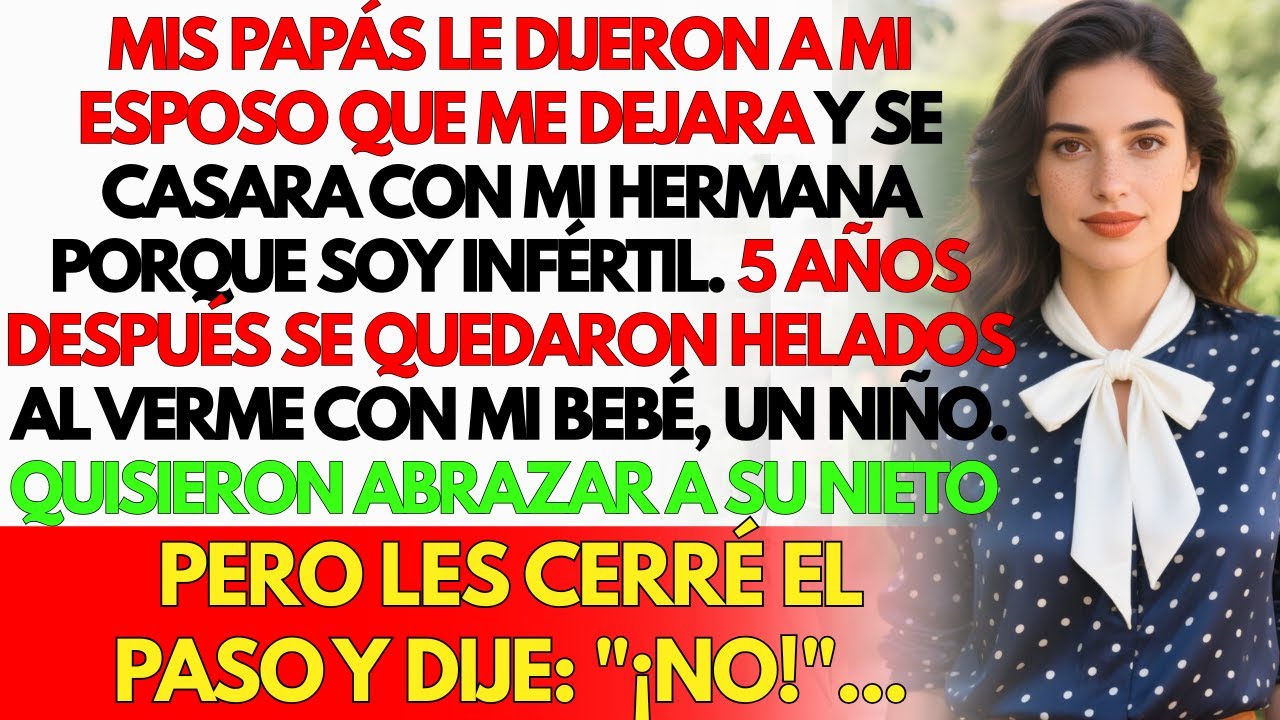 Mis papás a mi esposo: ‘Déjala, es infértil’. Cásate con mi hermana. 5 años después, helados...
