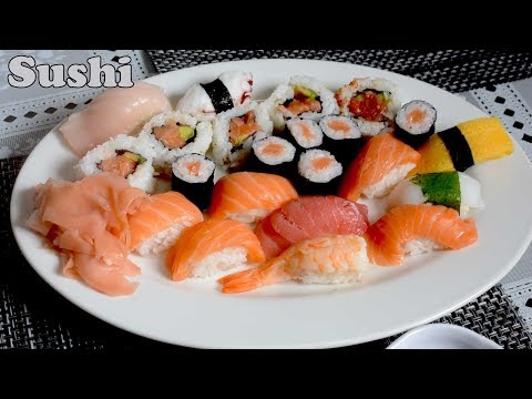 Comiendo comida japonesa. Sushi y Nigiri