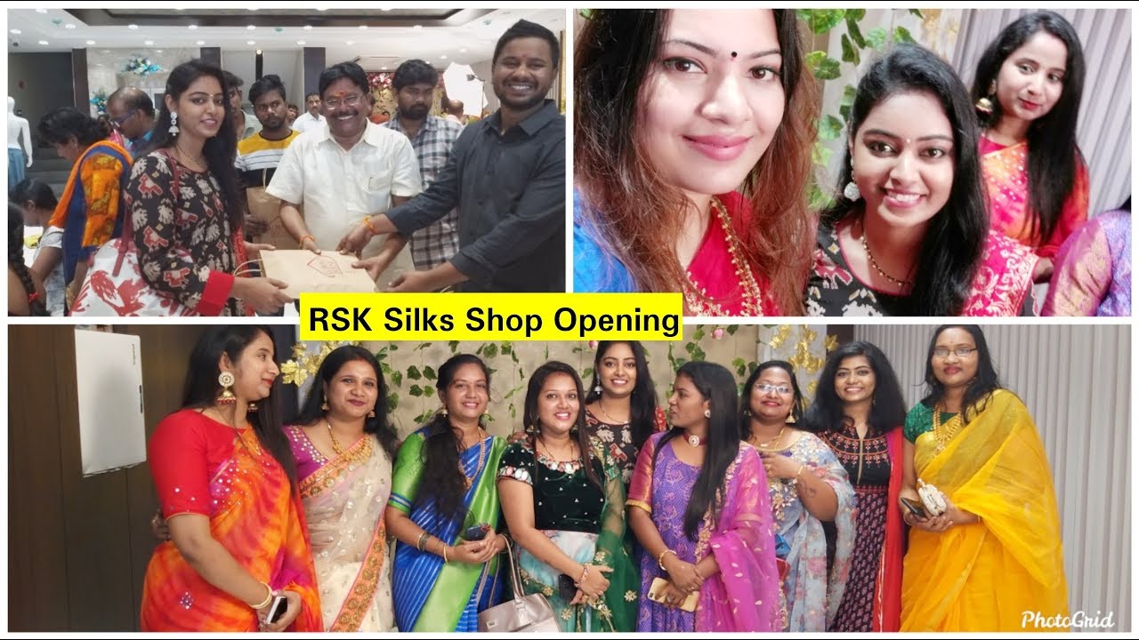 RSK SILKS (RK Collections) Shop opening with Geetha Madhuri garu||Met all youtubers❤