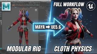 🔥 Complete Character Rigging in Maya to Unreal Engine 5.6 | Cloth & Physics Simulation