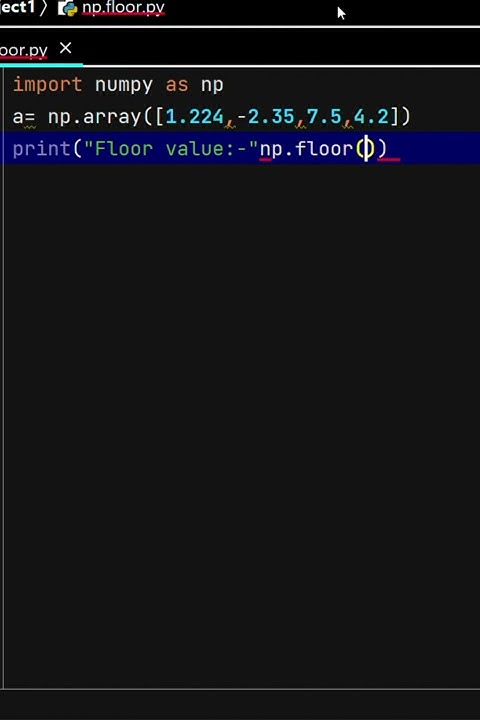 floor function of numpy in python - YouTube