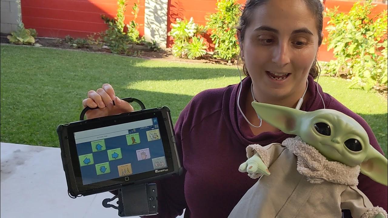 Baby Yoda controlled by an AAC communication device YouTube