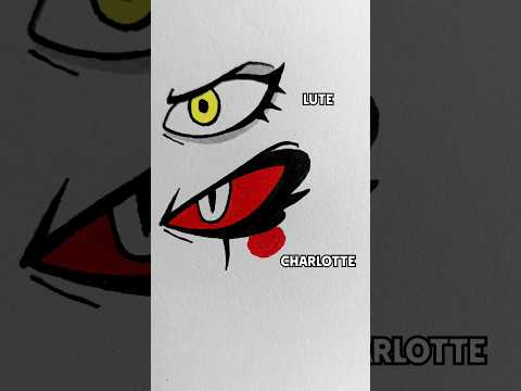 رسم عيون لوت وشارلوت فندق هازبين قصص قصيرة فن فندق هازبين