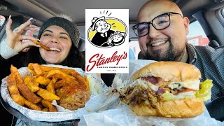 Stanley’s Famous Hamburgers 🍔 Bacon Cheeseburger, Dirty Fries, Rhode Island STUFFIE! #LocalLove