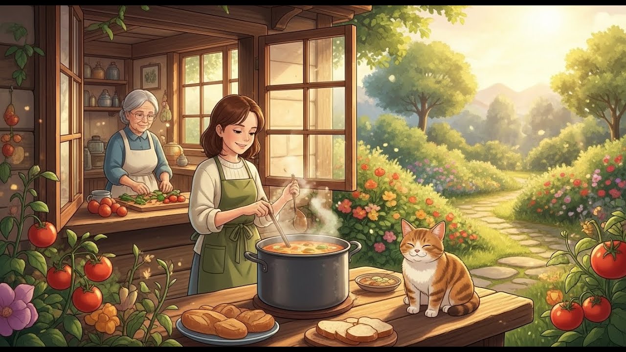 Village Life Just a Happy and Peaceful Day 🌿| Ghibli-Style Video