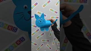 How to make DIY paper cat art, easy cat origami, paper crafting for kids, #shortvideo #short #cat