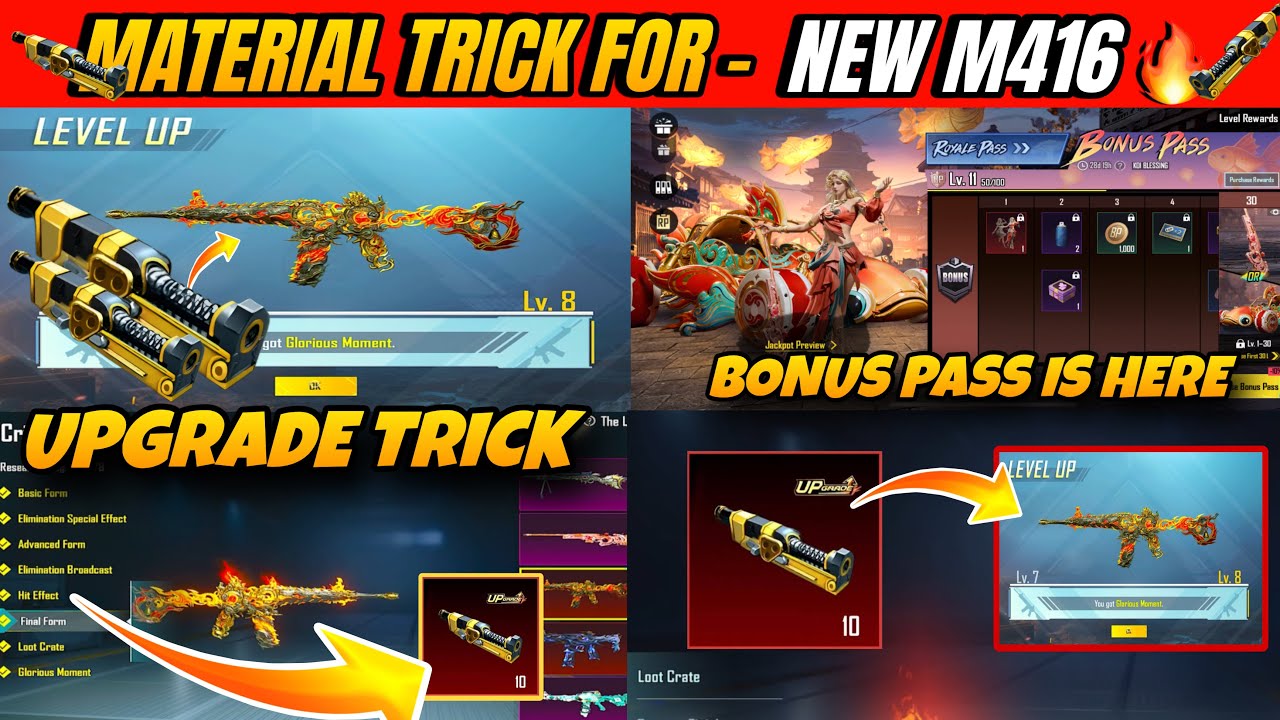 BIG NEWS 🔥 NEW M416 UPGRADE TRICK | BONUS PASS TRICK | FREE ￼MATERIAL TRICK | WILDSOUL WARDEN CRATE 