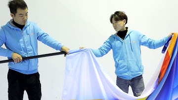 PDYEAR Trade show exhibition adjustable banner stands with graphic installation instructions