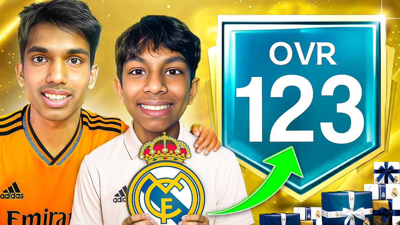 I Upgraded My Brother's Account to 123 OVR FULL Real Madrid Squad! - FC Mobile