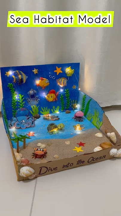 Sea Habitat School Project 🐟 🐠 #diy #schoolproject #oceanlife