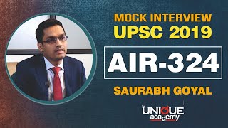 SAURABH GOYAL (AIR 324) Mock Interview at The Unique Academy | UPSC TOPPER