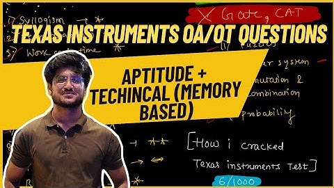 Texas instruments OA/OT(Online Test) 2025 memory based questions - Aptitude and Analog questions 