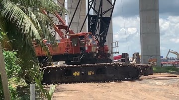 Cận Cảnh 2 Chiếc Cần Cẩu Khủng 200 Tấn Cẩu Lắp Dầm Cầu Thứ 5 Lên Trụ P24-P25 Cầu Rạch Miễu 2