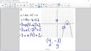 MBF3C Finding equation of a parabola in vertex form (part 3) solving for the step pattern