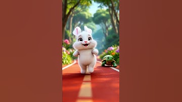 Rabbit & Turtle Race 🐢🐰 #rabbit #turtle #race #story #cute #animals #animation #kidsvideo #kids