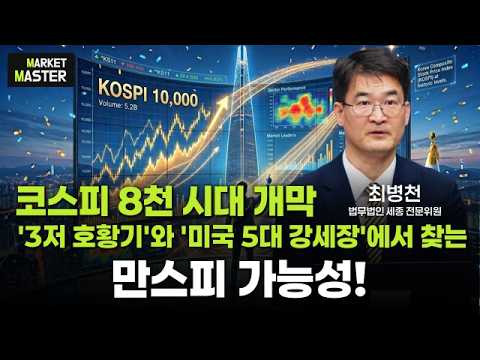 코스피 8천 시대 개막, "3저 호황기"와 "미국 5대 강세장"에서 찾는 만스피 가능성! #만스피 #코스피 #3저호황기 #5대강세장 #최병천