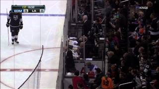Ben Eager vs Nolan fight. Edmonton Oilers vs Los Angeles Kings 4-2-12 NHL Hockey