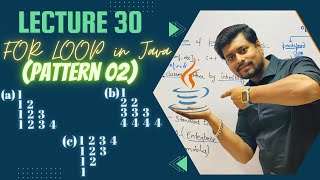 Lecture 30 | FOR LOOP (PATTERN 02) in Java in Hindi | NUMBER PATTERN | ICSE | ISC | BTECH | BCA