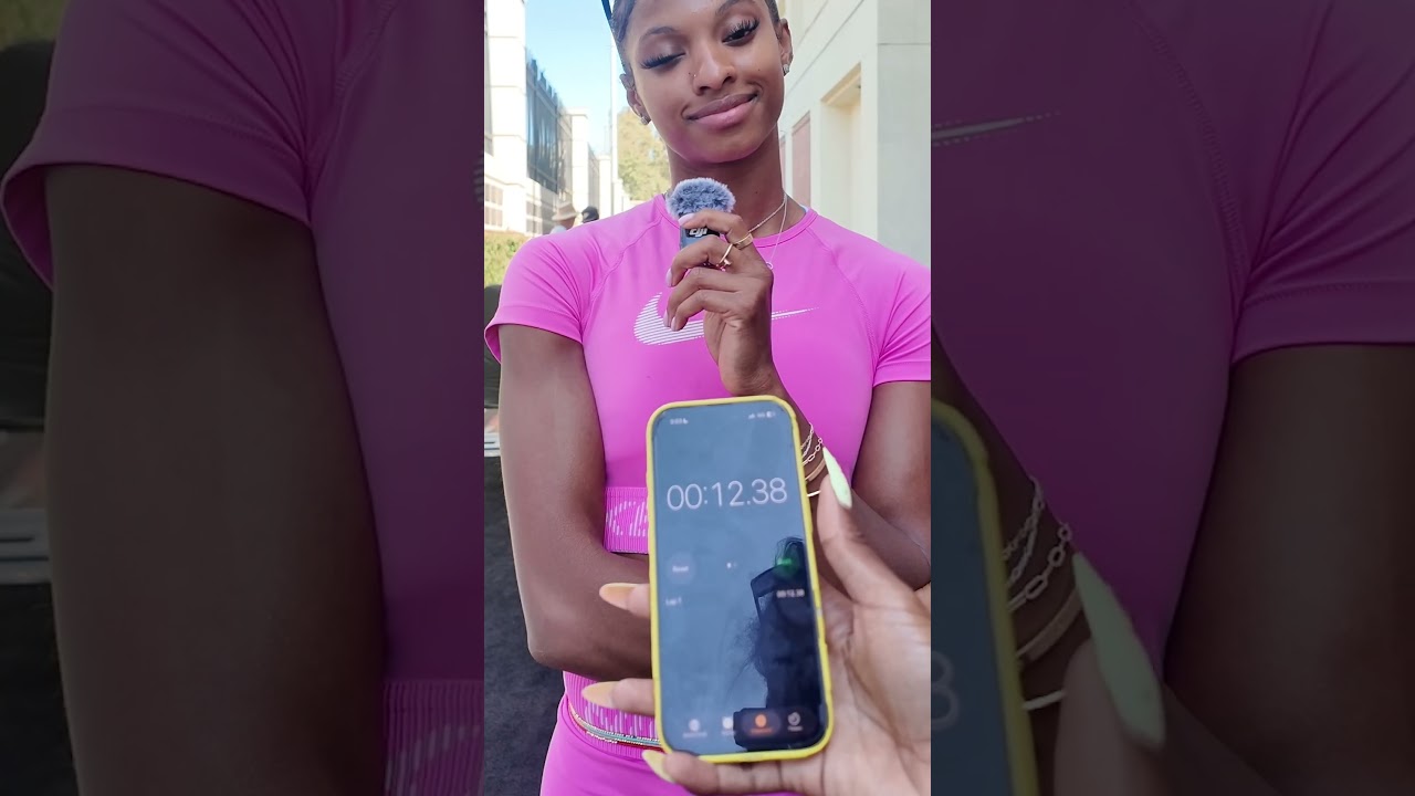 She ran it. But can she time it? 👀⏱️ #masairussell #usatf #trackandfield  #challenge