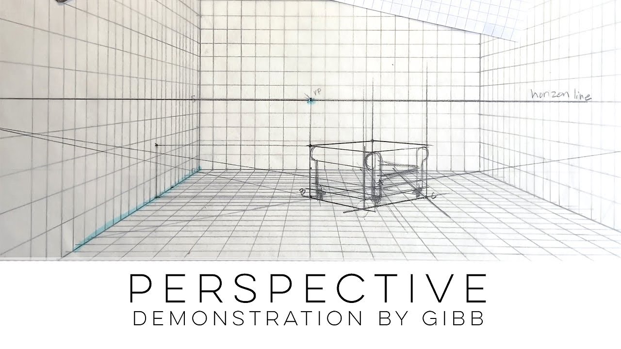 How to draw a turned chair in a 1 pt perspective room YouTube
