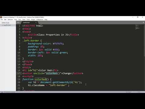 Use of Class name Properties of Java Script