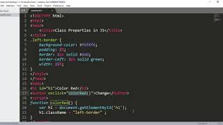 Use of Class name Properties of Java Script