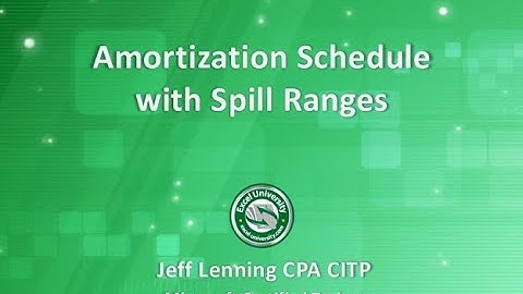 Amortization Schedule with Spill Ranges