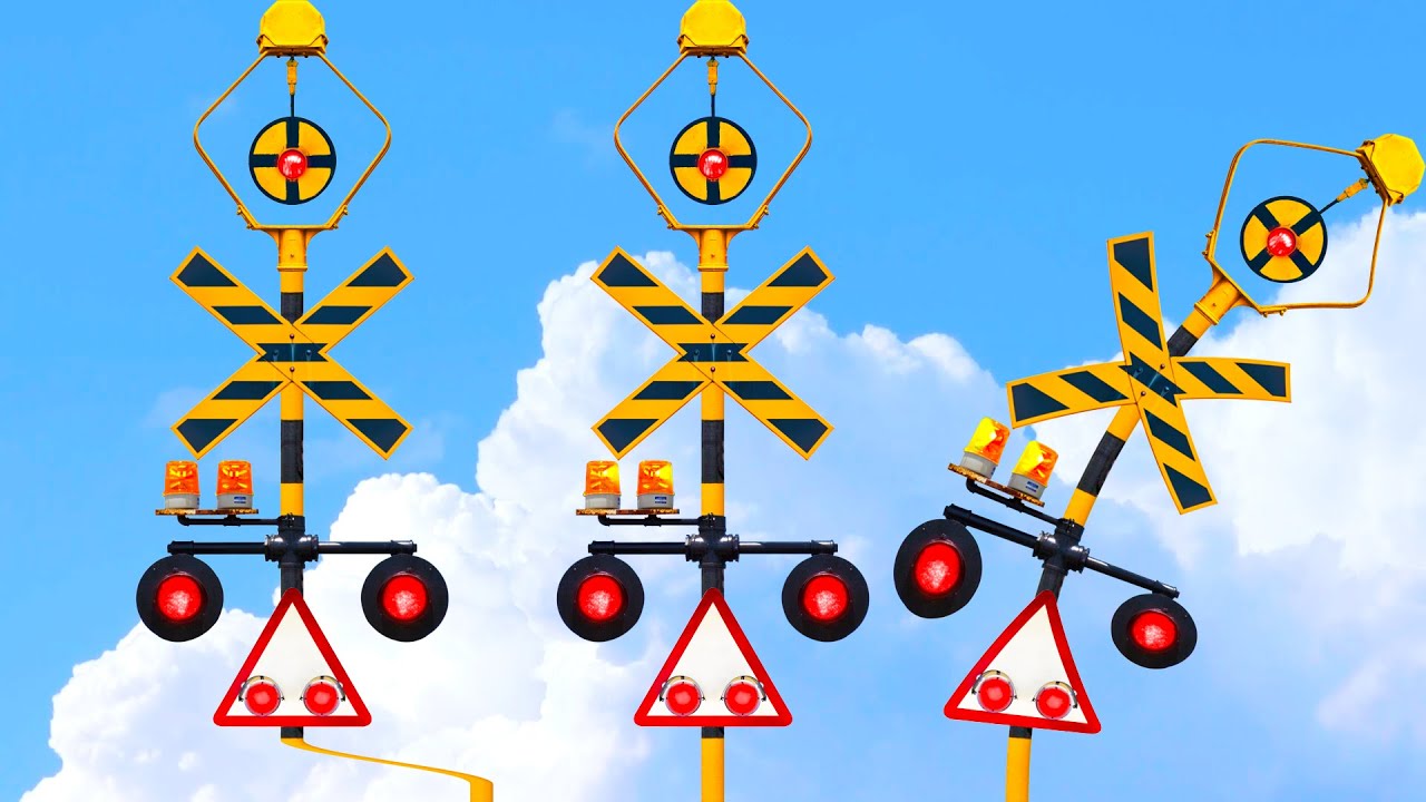 【踏切アニメ】寄せ集めふみきりカンカン♪\いろいろ合成/Mishmash! Imaginary railroad crossings and trains!