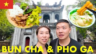 Where to eat the Best BUN CHA & PHO GA near HANOI Temple of Literature 🇻🇳