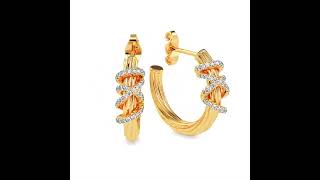 14 K Yellow Gold lab grown Diamond Earrings