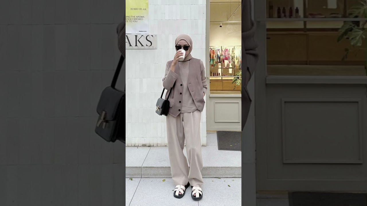 Inspirasi outfit hijab kekinian ala korean style 