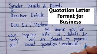 How to Make a Quotation Letter for Business  | Write & Make