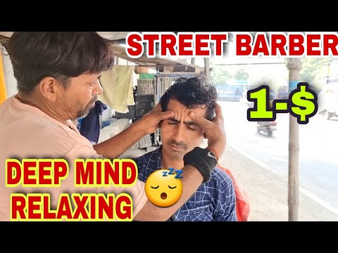 Indian Barber,Best-Ever Street Barber Head Massage,Body Massage,Neck Cracking Deep Massage Therapy😴