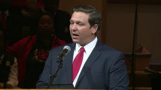 Gov. Ron DeSantis speaks in Lauderdale Lakes on Dr. Martin Luther King Jr. Day