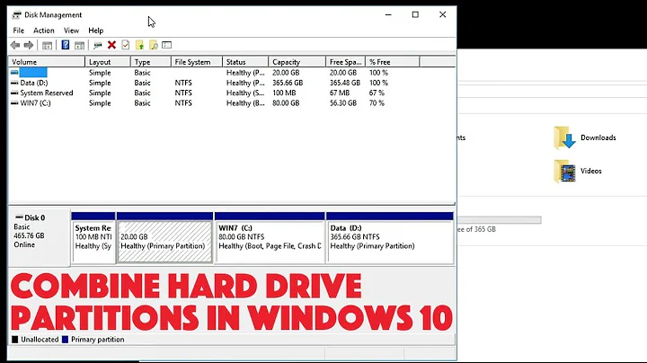 Combine Hard Drive Partitions in Windows 10