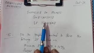 Mixed Constraints LP Problem