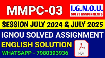 MMPC-03 solved assignment 2024-25 | MMPC-03 solved assignment 2025 | Ignou MMPC-03 in English