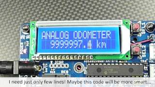 LCD 8-Decade rolling odometer with Proteus(ISIS)