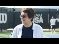 Billie Jean King Visits Home of American Tennis