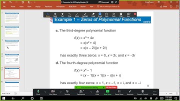 Pre-Calc 2.5 Fundamental Theorem of Algebra