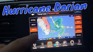 Hurricane Dorian displayed on a Ram Uconnect with SiriusXM Travel Link