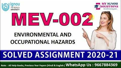MEV 002 Solved Assignment 2020-21 | Environmental and Occupational Hazards | IGNOU Solved Assignment