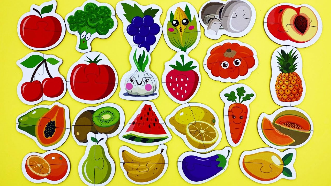 Μαθαίνω Φρούτα και Λαχανικά | Φτιάχνω Παζλ| Ξύλινα Παιχνίδια