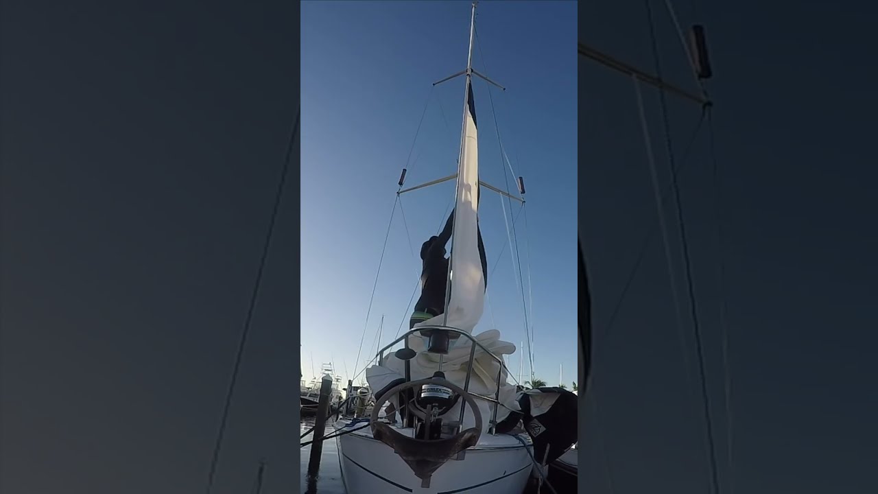 Matt Fixes A Sail #shorts #sailingbyefelicia