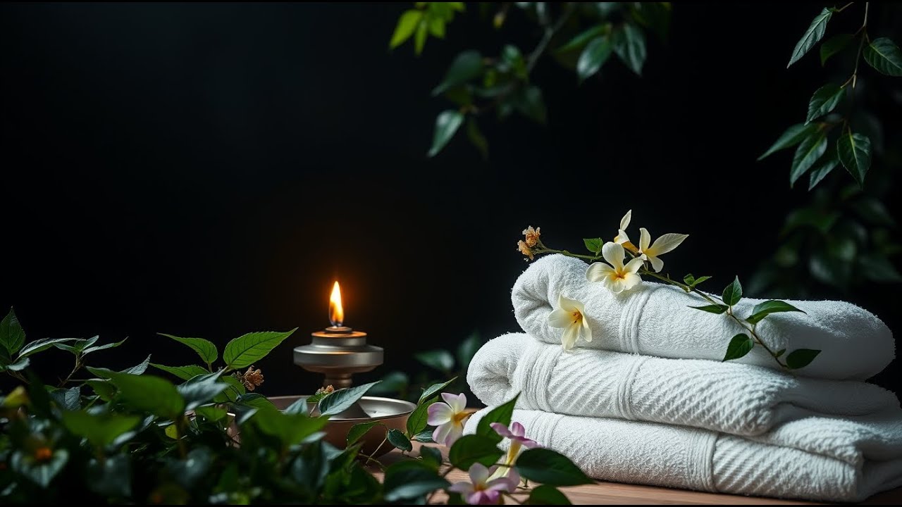 Blissful Spa Music for Relaxation and Wellbeing. Candle Light Spa Ambience with Soft Spa Music
